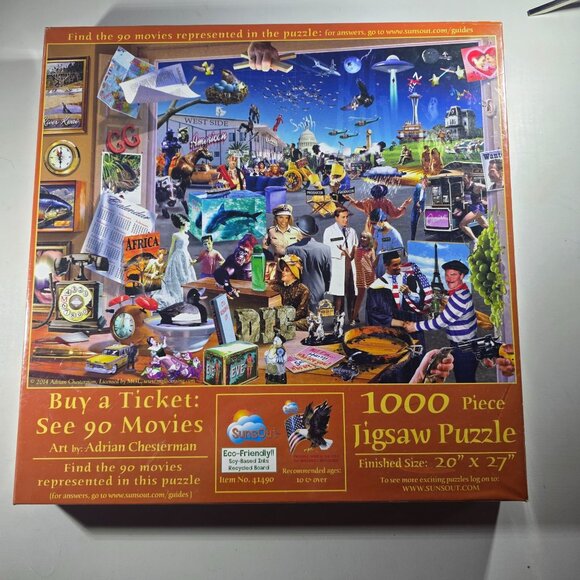 Buy A Ticket thousand Piece Jigsaw Puzzle By Adrian Chesterman 20"x27" Movies - Picture 1 of 4